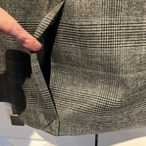 Calvin‎ Klein Black/Grey Plaid Lined Skirt Size 12 Nwot - Picture 8 of 13
